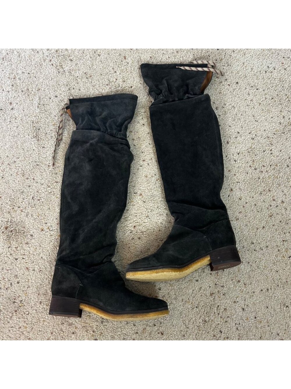 See By Chloe Jona Over The Knee Slouch Boots Gray Suede‎ Size EU 40 US 9 Women's